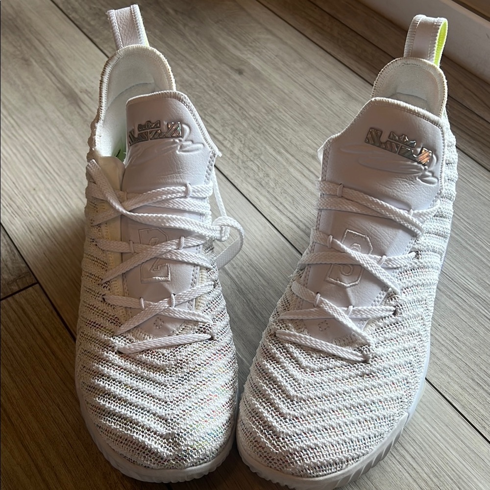 LeBron James Nike White Knit Sneakers